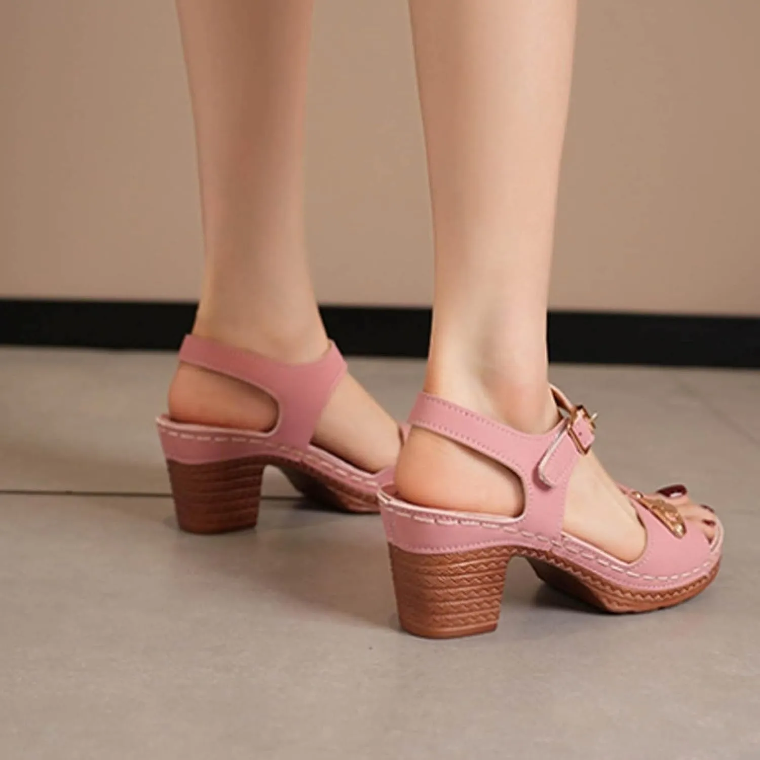Heels Scandals For Women High Heels Open Toe Cover Heel Suede Sandals Women's Platform Wedge Western Sandals Women