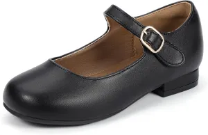 Hehainom Girls Dress Shoes Mary Jane Ballet Flats Little Big Kids Flower Girl Low Heels School Wedding Party Shoes