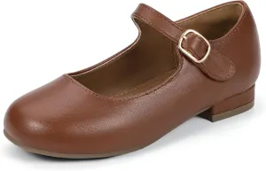 Hehainom Girls Dress Shoes Mary Jane Ballet Flats Little Big Kids Flower Girl Low Heels School Wedding Party Shoes
