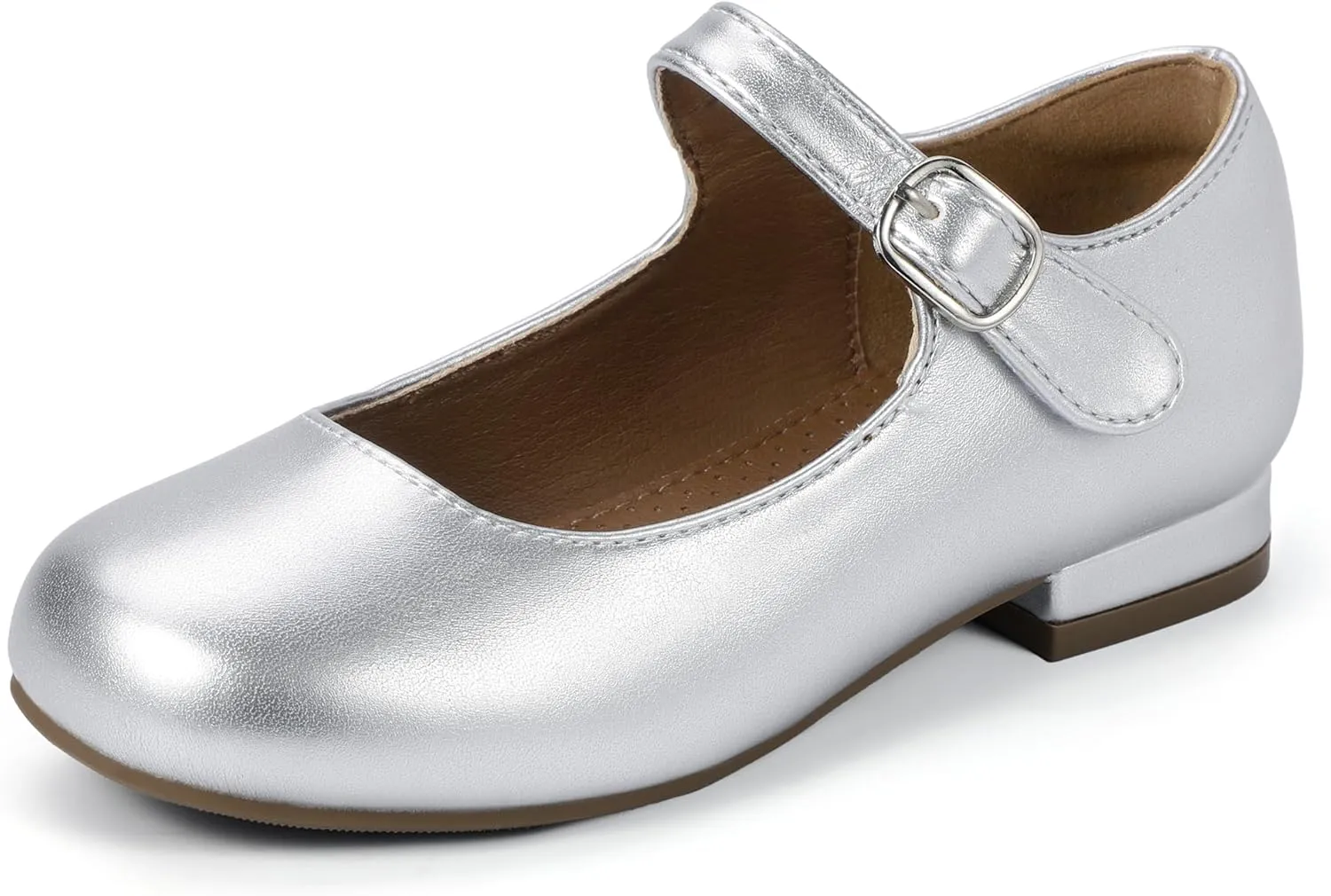 Hehainom Girls Dress Shoes Mary Jane Ballet Flats Little Big Kids Flower Girl Low Heels School Wedding Party Shoes