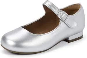 Hehainom Girls Dress Shoes Mary Jane Ballet Flats Little Big Kids Flower Girl Low Heels School Wedding Party Shoes