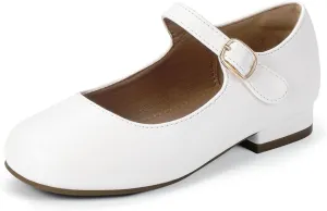Hehainom Girls Dress Shoes Mary Jane Ballet Flats Little Big Kids Flower Girl Low Heels School Wedding Party Shoes