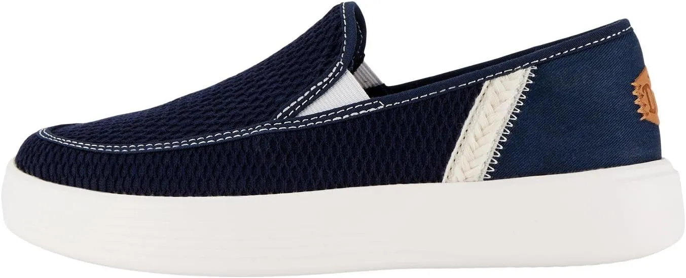 Hey Dude Unisex-Adult Sunapee Craft Shoes, Mesh Stripe Navy, 5 Women/3 Men