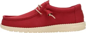HEYDUDE Men's Wally Canvas Chili Size 12, Men’s Shoes, Slip-on Loafers, Comfortable & Light-Weight