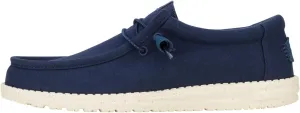 HEYDUDE Men's Wally Canvas Navy Size 10, Men’s Shoes, Slip-on Loafers, Comfortable & Light-Weight