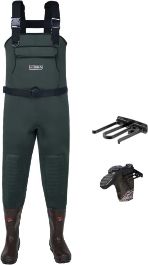 HISEA Neoprene Fishing Chest Waders for Men with Boots Cleated Bootfoot Waterproof Mens Womens Wader Fishing & Hunting Wader