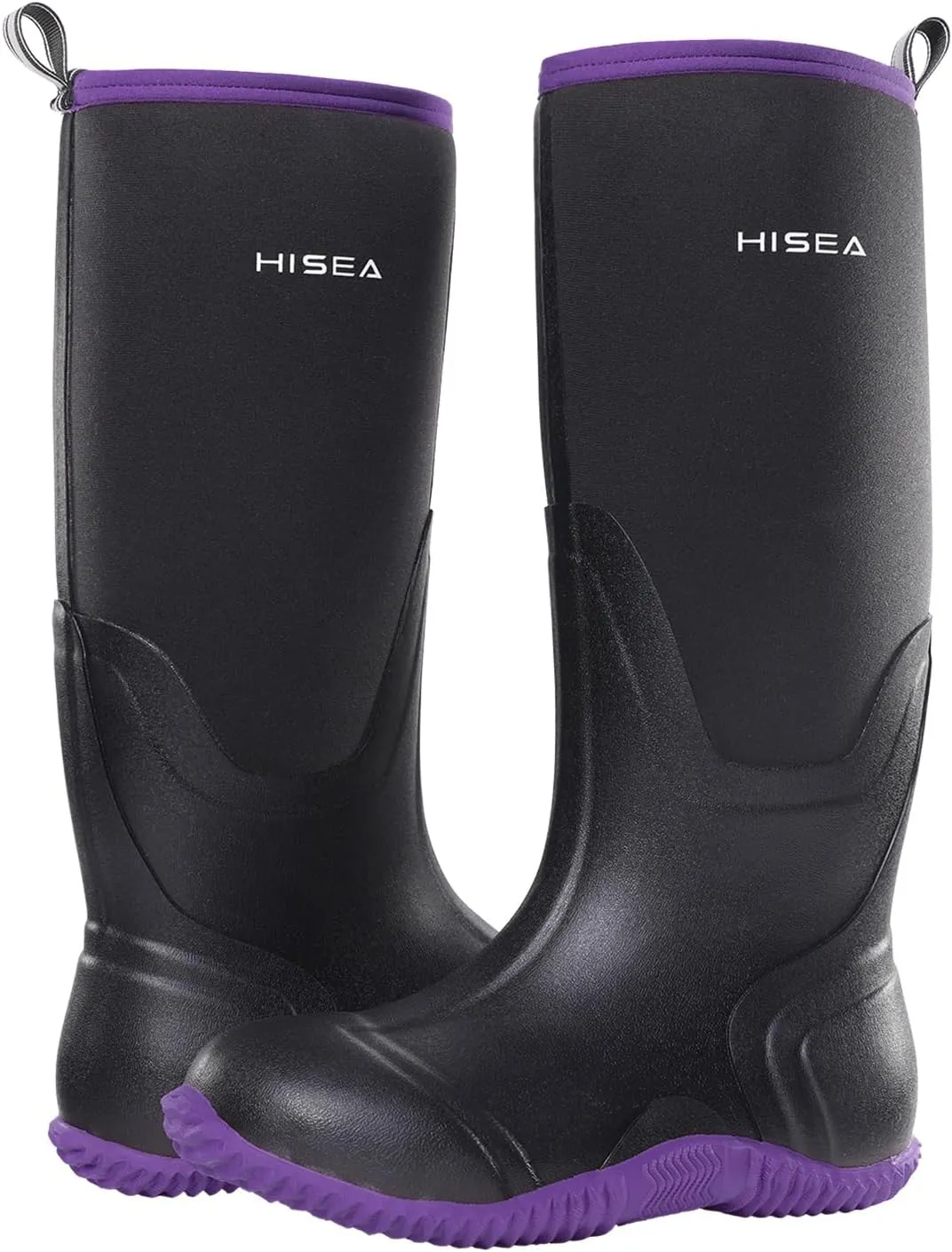 HISEA Women's Rain Boots, Knee High Rubber Boots Waterproof Insulated Neoprene Mud Boots, Anti-Slip Outdoor Work Boots for Hunting Gardening Farming Yard Working, Size 6-11