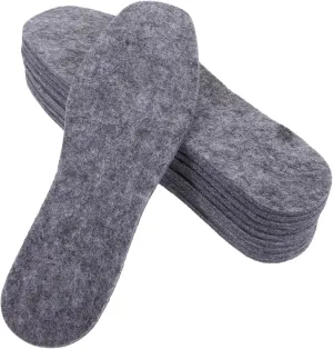 Homoyoyo Warm Wool Felt Insoles Winter Thermal Men's Shoe Inserts Arch Support Breathable Comfortable