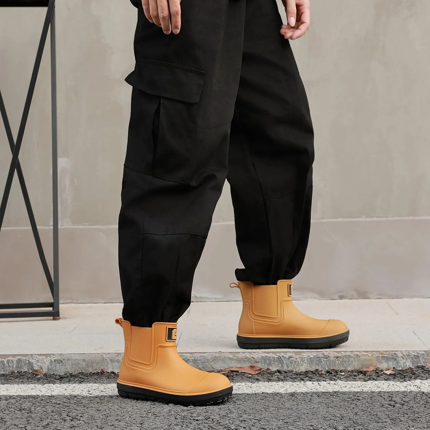HSBDNZQ Deck Rain Boots Men Women, Short Waterproof Rubber Boots, Anti Slip Lightweight Water Shoes Unisex, Original Chelsea Garden Boots, Durable Fishing Boots Outdoor, Mud Work Booties
