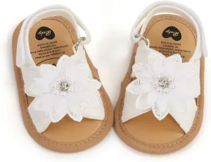HsdsBebe Baby Girls Sandals Bohemia Flower Bow Soft Sole Toddler First Walkers Beach Summer Shoes