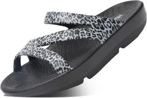 HUHV Recovery Comfort Sandals- Orthopedic Flip-Flop and Slide Sandals with Arch Support and Extra Cushion EVA Footbed for Men and Women