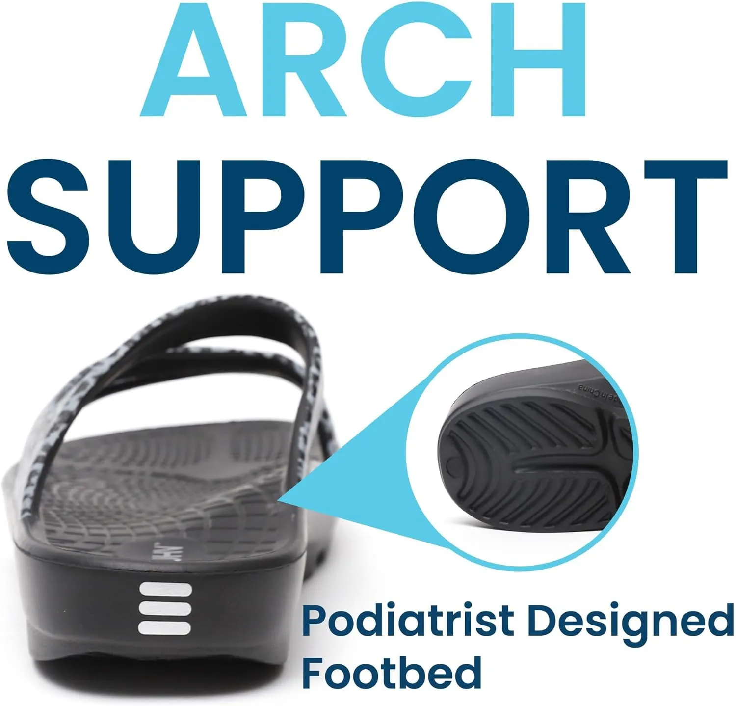 HUHV Recovery Comfort Sandals- Orthopedic Flip-Flop and Slide Sandals with Arch Support and Extra Cushion EVA Footbed for Men and Women