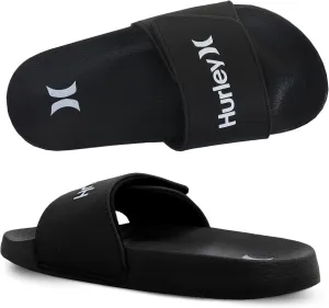 Hurley Naia Slides for Girls and Boys - Comfortable Slip-On Kids Sandals with Adjustable Strap, Unisex Slides for Indoor and Outdoor, Adjustable Sporty Slides for The Beach and Pool
