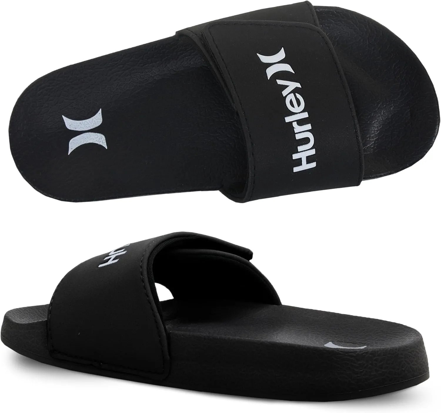 Hurley Naia Slides for Girls and Boys - Comfortable Slip-On Kids Sandals with Adjustable Strap, Unisex Slides for Indoor and Outdoor, Adjustable Sporty Slides for The Beach and Pool