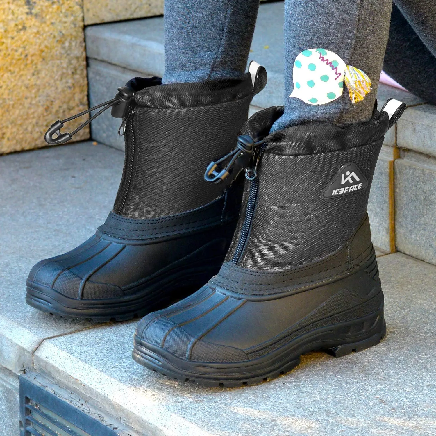 ICEFACE Toddler/Little Kids/Big Kids Winter Snow Boots for Boys Girls Toddler, Waterproof Insulated Snow Boots for Kids Boys Girls