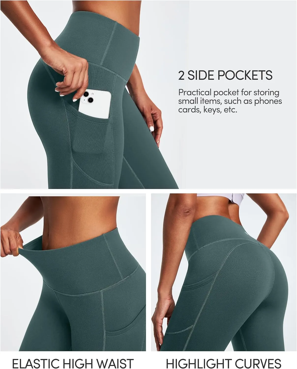 IUGA Fleece Lined Leggings Women Thermal Leggings for Women Winter Warm Tights High Waisted Hiking Yoga Pants with Pockets