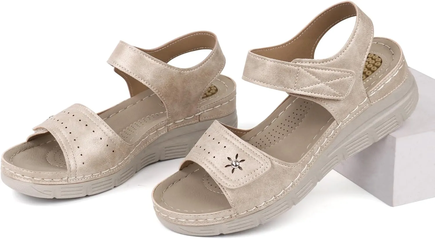 JABASIC Women Comfortable Sandals Orthotic Walking Sandals Orthopedic Arch Support Sandals