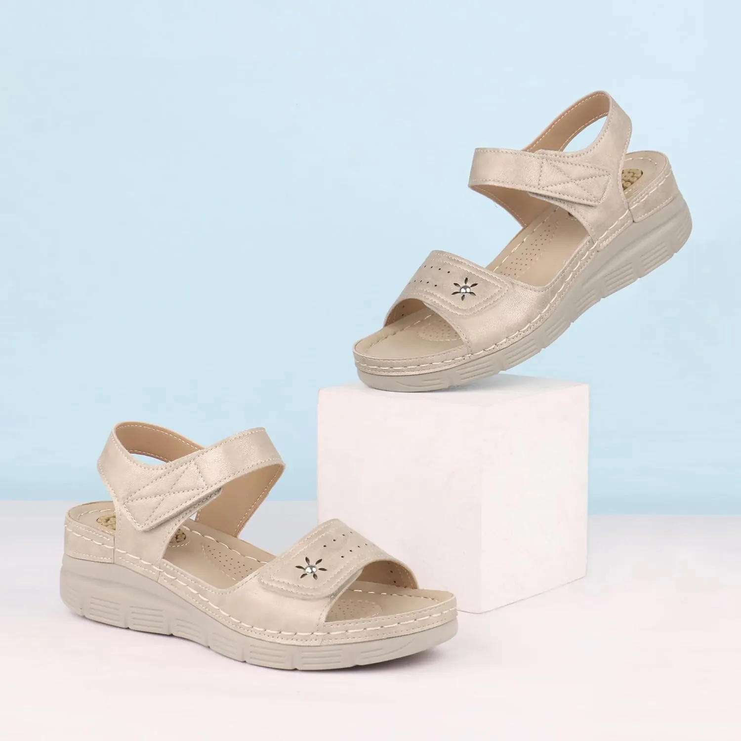 JABASIC Women Comfortable Sandals Orthotic Walking Sandals Orthopedic Arch Support Sandals