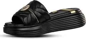 JATAREA Platform Women Sandal - Round Open-Toe Leather Summer Sandals for Women