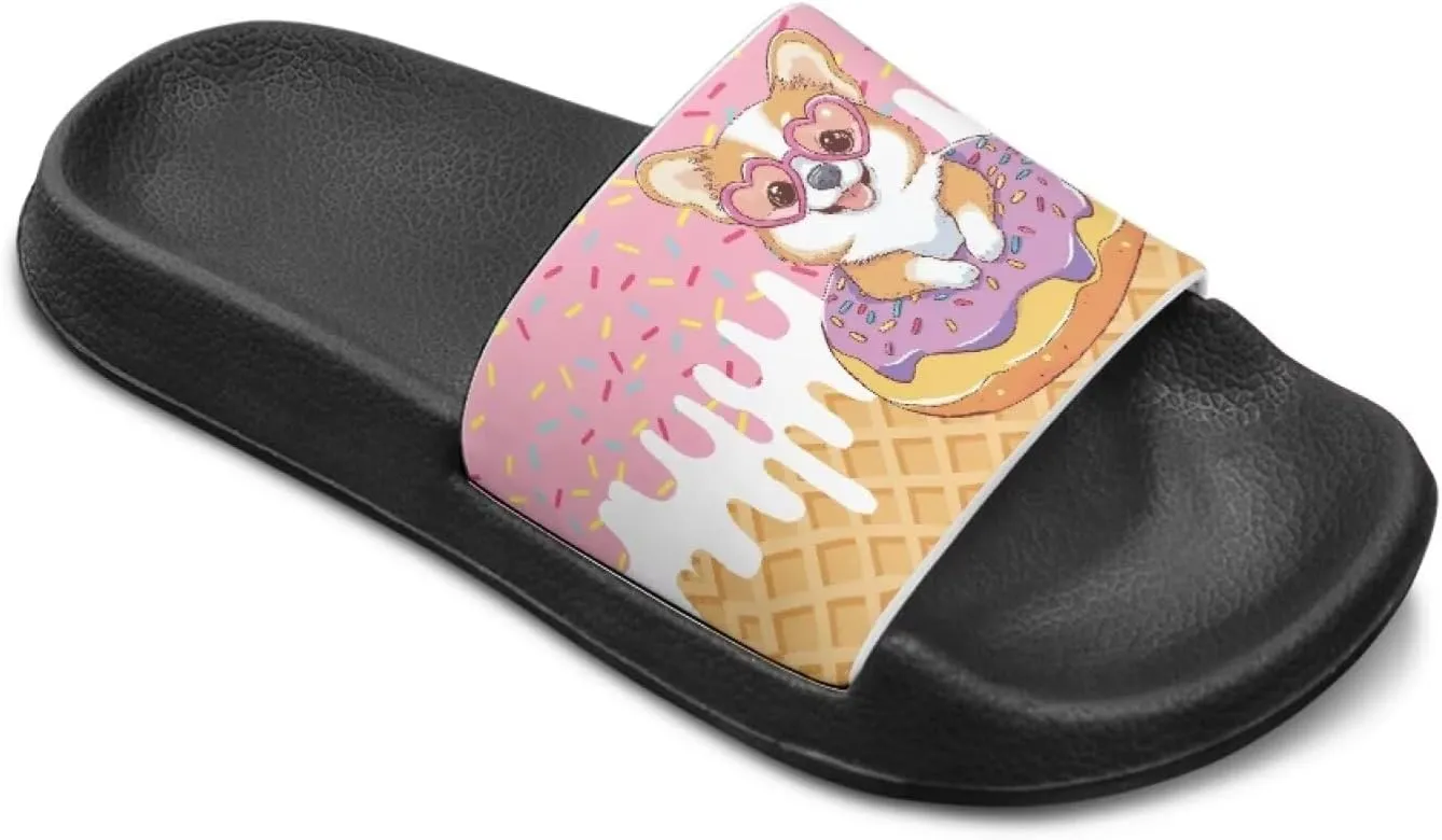Jeiento Kids Cat Slide Sandals Comfort Sport Slippers Lightweight Non Slip Beach Sandals Children Shower Shoes