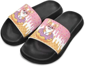 Jeiento Kids Cat Slide Sandals Comfort Sport Slippers Lightweight Non Slip Beach Sandals Children Shower Shoes