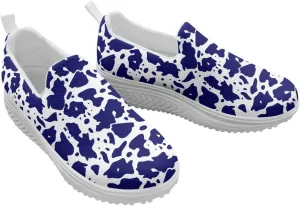 Jeiento Platform Sneakers for Women Lady Lightweight Comfy Walking Shoes Slip On Casual Footwear Nurse Shoe Animal Pattern