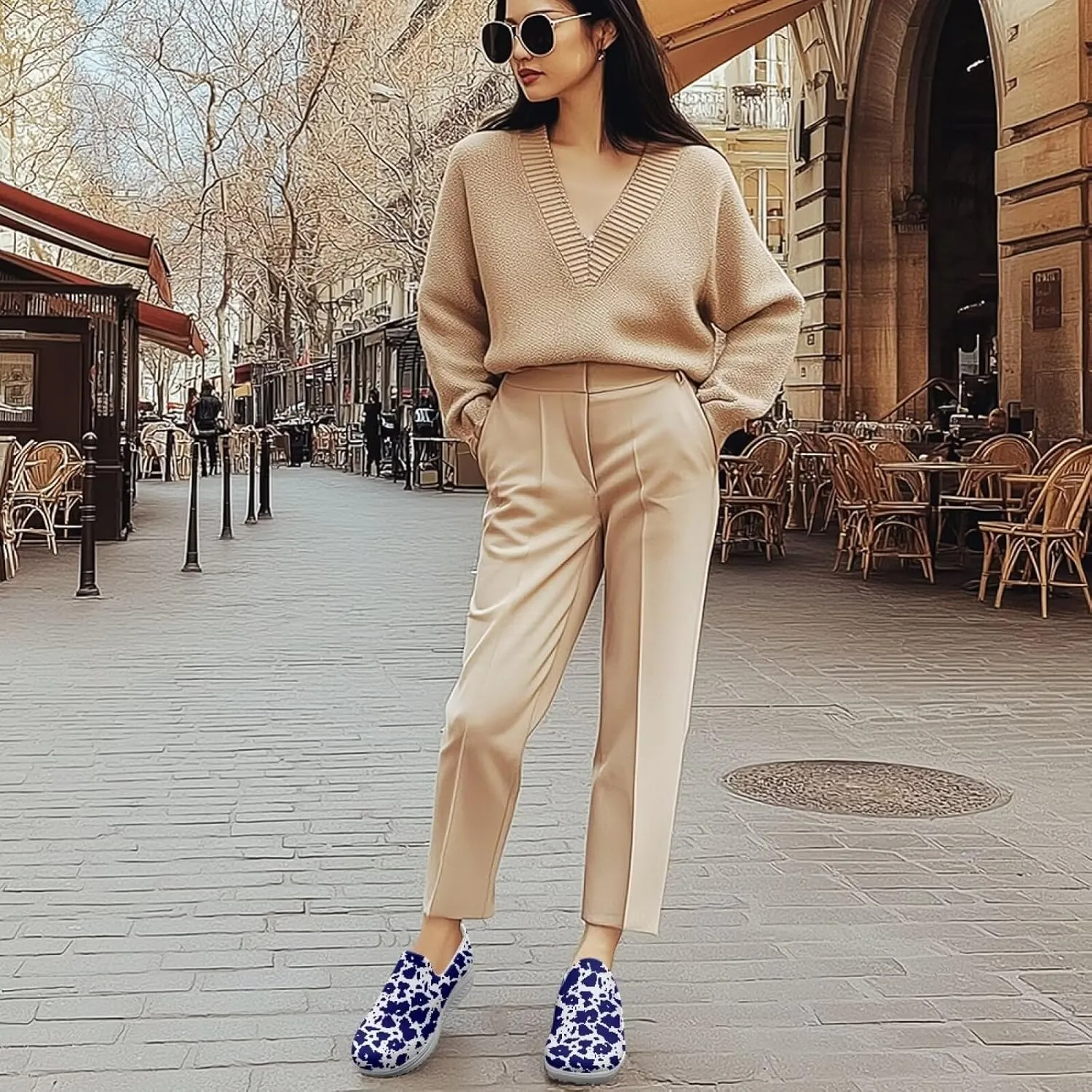 Jeiento Platform Sneakers for Women Lady Lightweight Comfy Walking Shoes Slip On Casual Footwear Nurse Shoe Animal Pattern