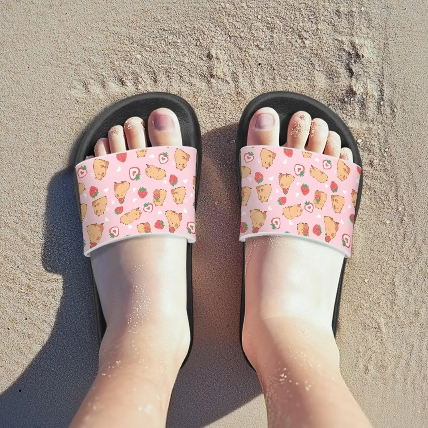 Jeiento Unisex Children Sandals Thick Sole Comfort Footed Casual Slide Open Toe Flat Sandals for Beach,Pool,Bathroom