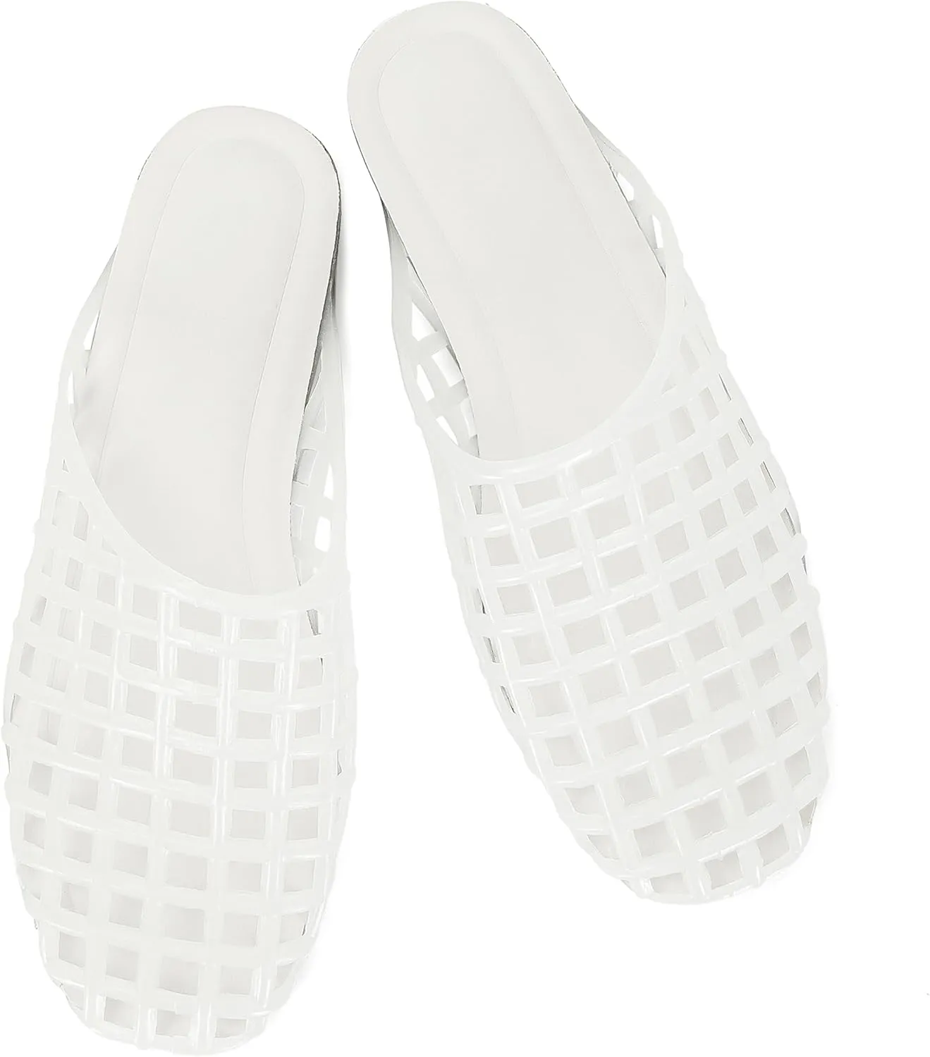 Jelly Shoes for Women Slip on Jelly Mesh Slides Comfortable Closed Toe Jelly Flats Sandals Jelly Summer Beach Slippers