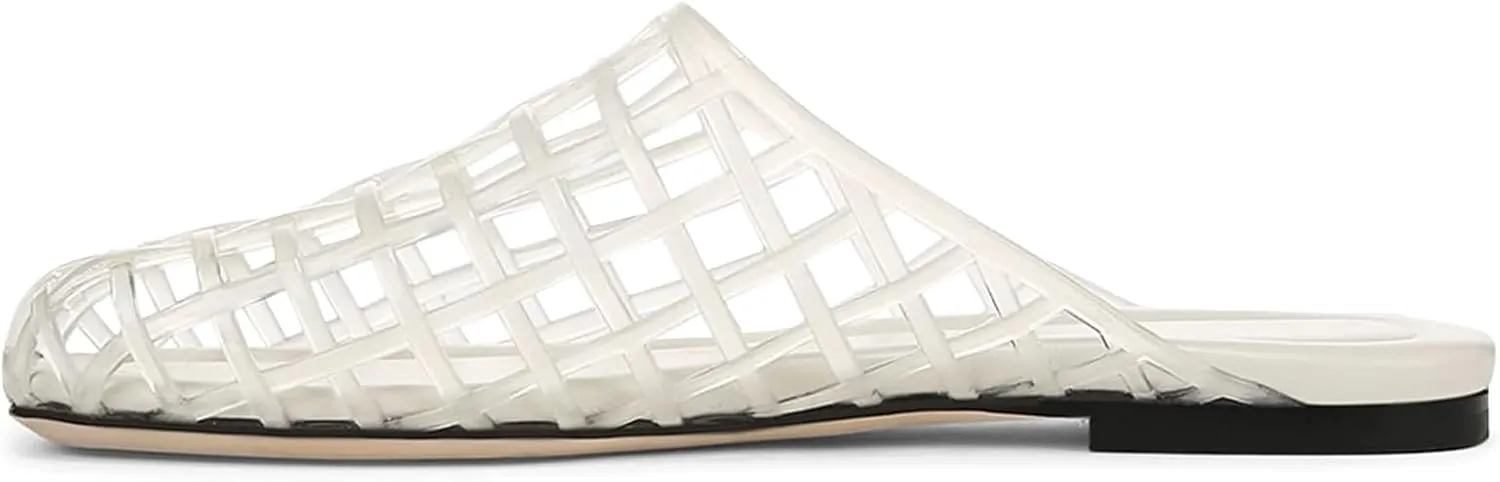 Jelly Shoes for Women Slip on Jelly Mesh Slides Comfortable Closed Toe Jelly Flats Sandals Jelly Summer Beach Slippers