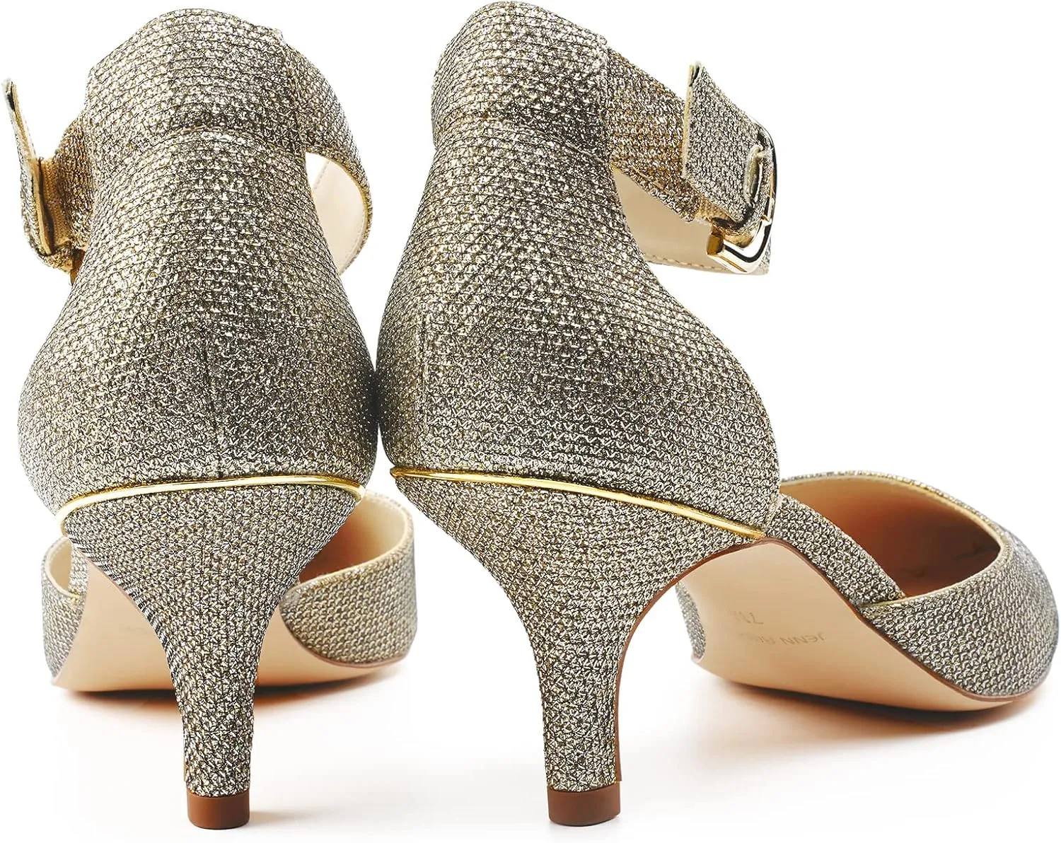 JENN ARDOR Women's Kitten Heel Pumps Ladies Closed Pointed Toe D'Orsay Ankle Strap Dress Stiletto