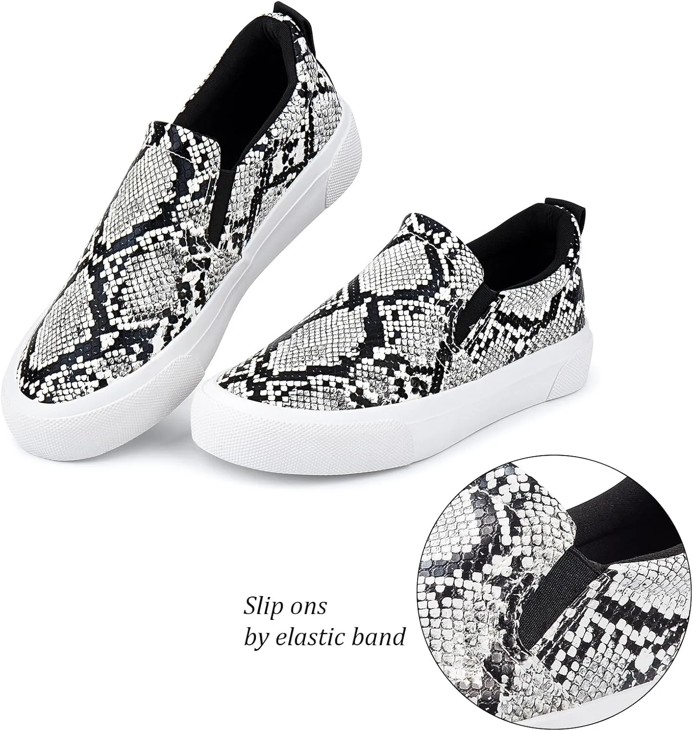 JENN ARDOR Womens Slip On Sneakers Perforated/Quilted Casual Shoes Fashion Walking Flats