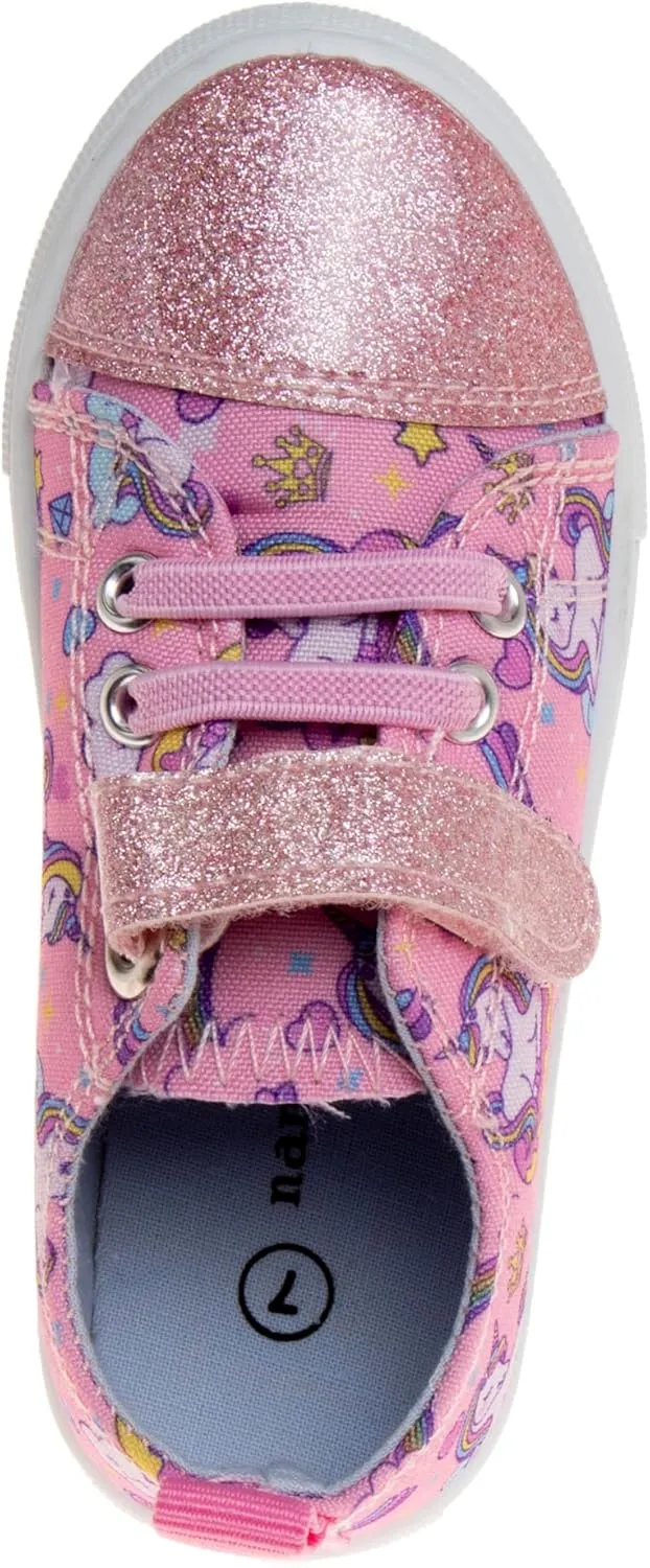 Josmo Girl's Slip on Sparkle Canvas Fashion Tennis (Toddler-Little Kid)