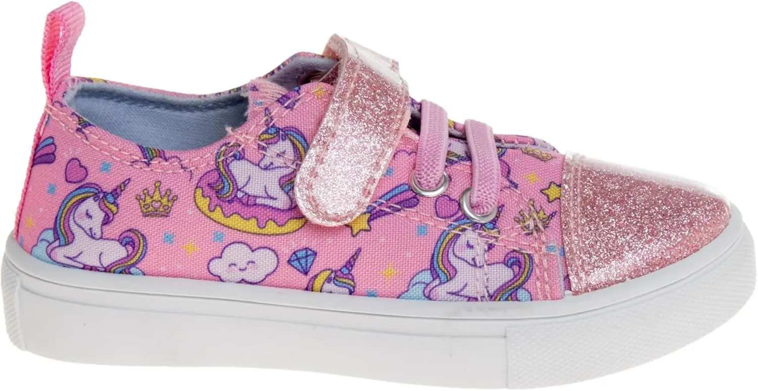 Josmo Girl's Slip on Sparkle Canvas Fashion Tennis (Toddler-Little Kid)