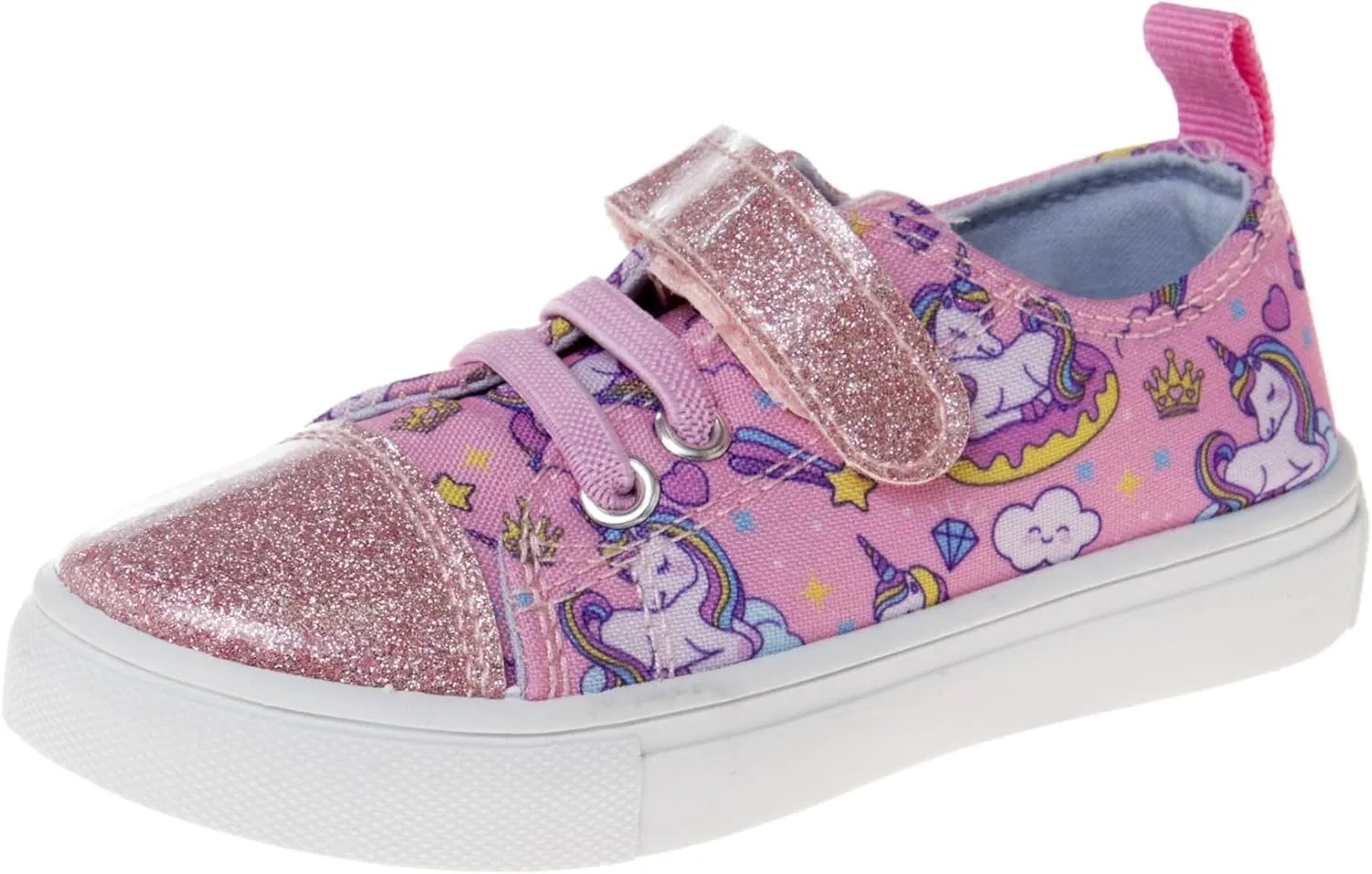 Josmo Girl's Slip on Sparkle Canvas Fashion Tennis (Toddler-Little Kid)