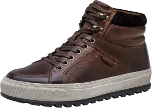 Jousen Mens Casual Shoes Leather High Top Fashion Sneakers for Men
