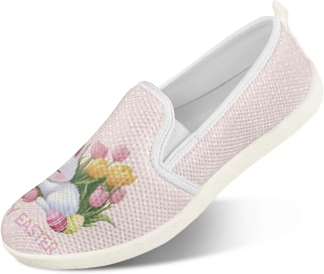 JoyLamoria Retro Butterfly Print Slip on Sneakers Mesh Fashion Running Shoes Sneakers Women Men Walking Shoes Arch Support Causal Flats