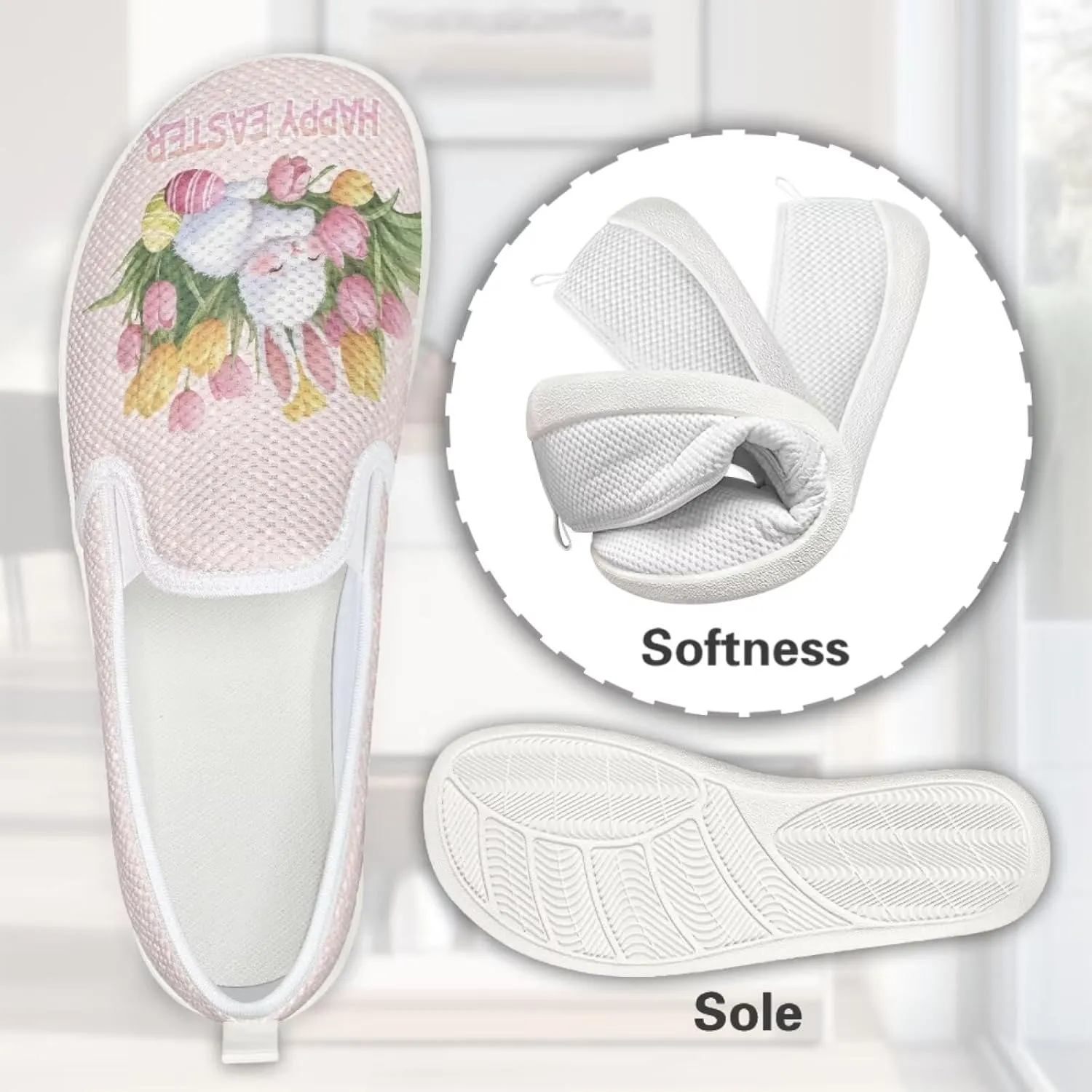 JoyLamoria Retro Butterfly Print Slip on Sneakers Mesh Fashion Running Shoes Sneakers Women Men Walking Shoes Arch Support Causal Flats
