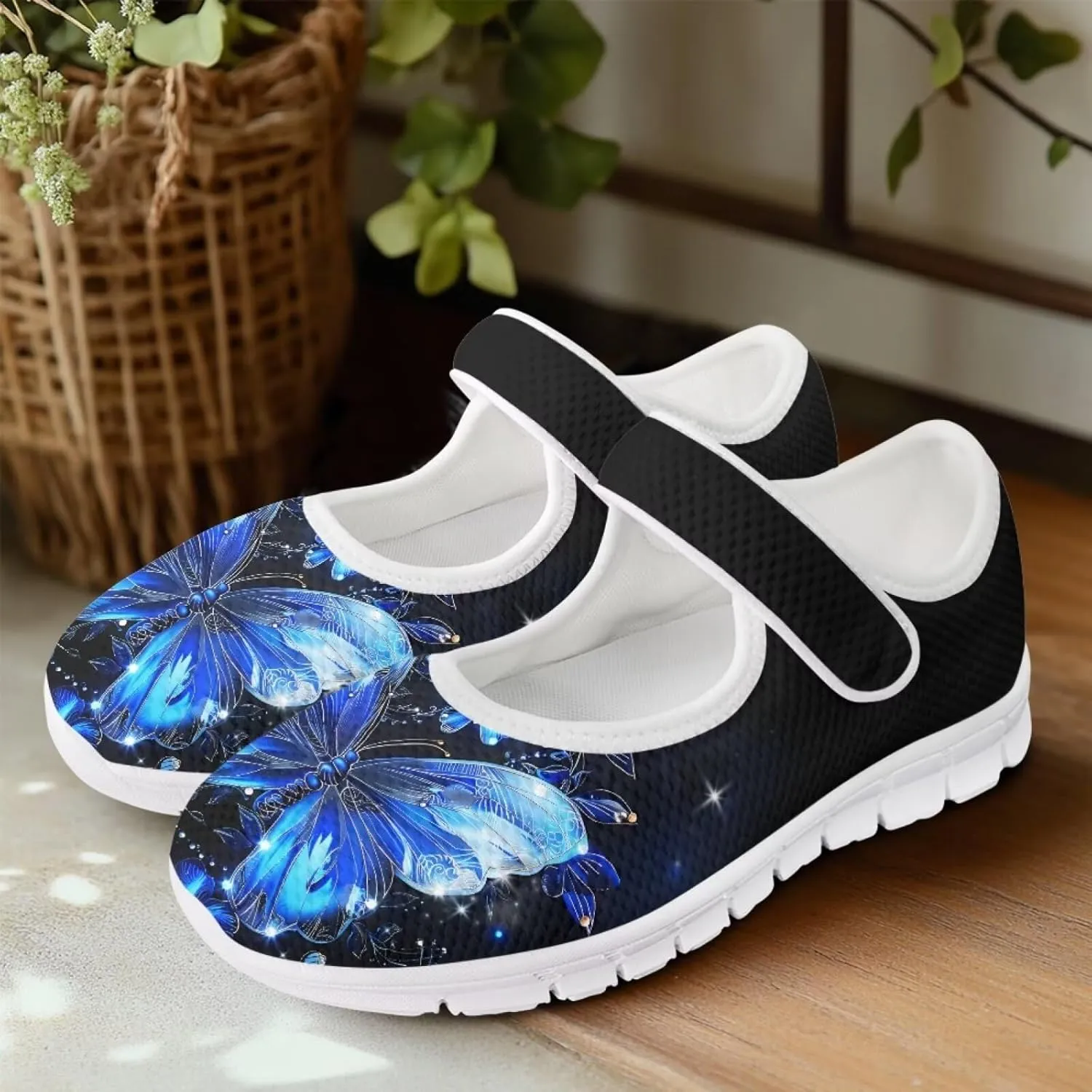 JoyLamoria Sloth Travel Mary Jane Low Top Party Sneakers Womens Adjustable Walking Shoes Indoor Outdoor Home Slippers