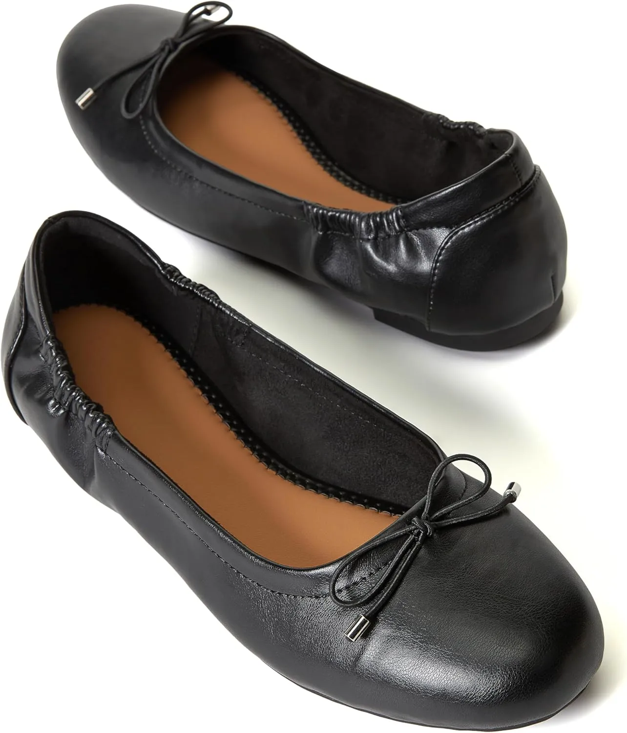 JustFab Womens Ballet Flats Shoes Foldable Round Toe Dress Shoes Comfortable Slip On Walking Flats Shoes Comfort Soft