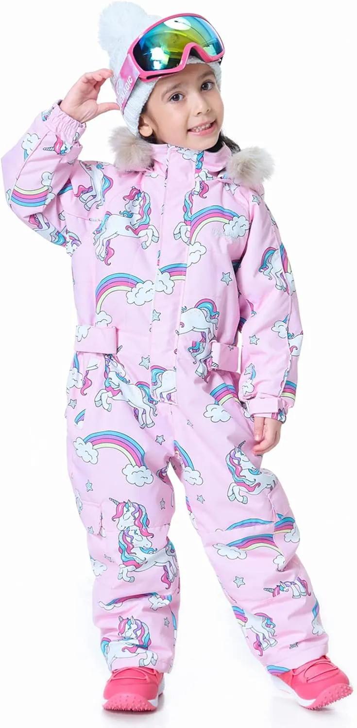 Kids Girls Boys Waterproof Colorful One Piece Snowsuits Coveralls Ski Suits Jackets Winter Jumpsuits
