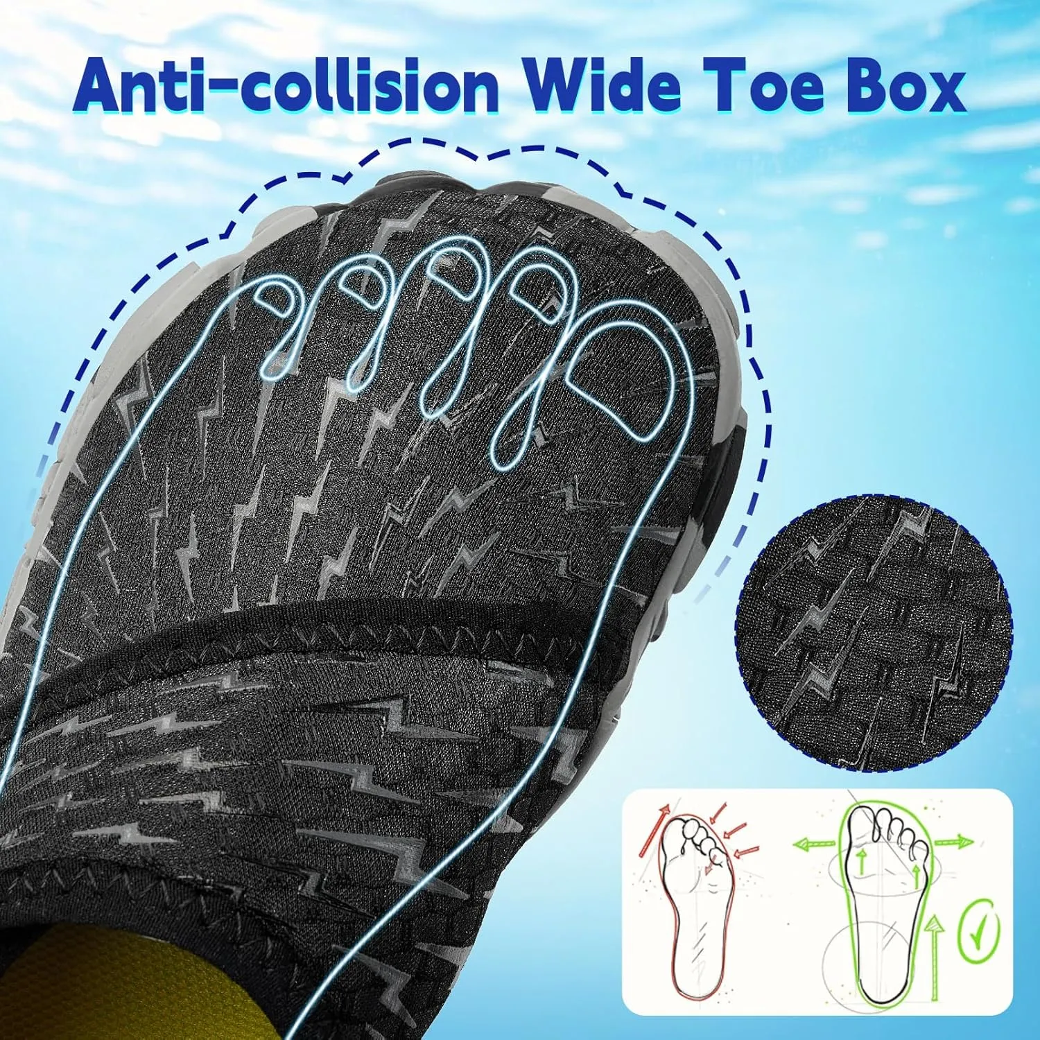 Kids Water Shoes Boys Girls - Wide Toe Box Quick Dry Barefoot Shoes Breathable Non Slip Aqua Athletic Sneakers for Swim Beach Pool Kayak Hiking Sand Walking Travel Essentials (Little Kid/Big Kid)