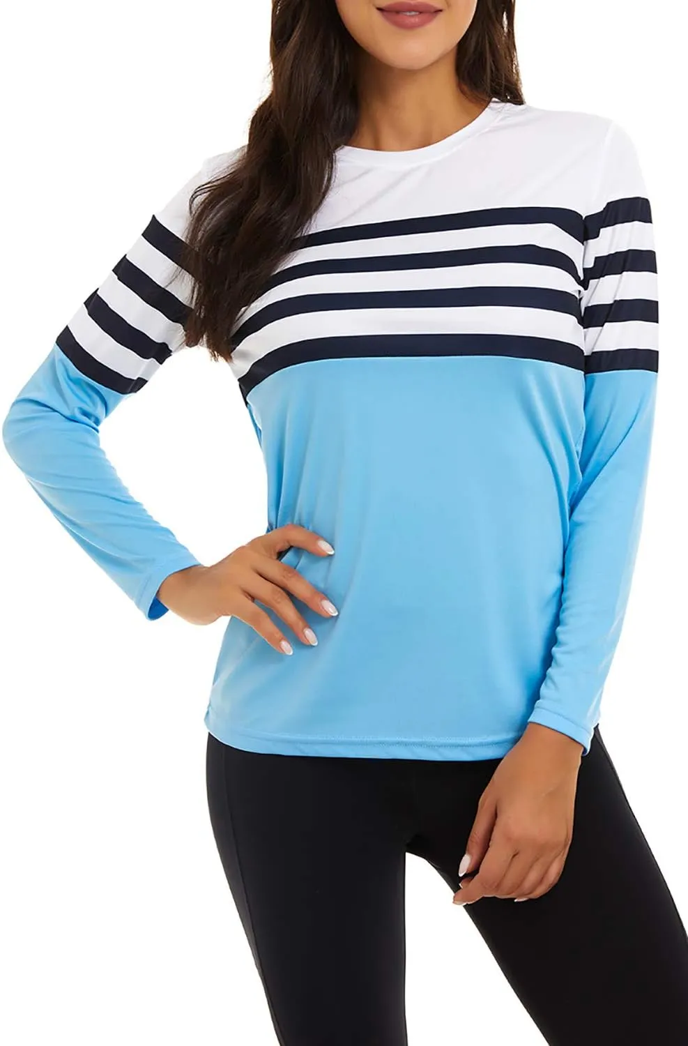 KINGFEN Women's UPF 50  Sun Protection Quick Dry Shirts Hiking Long Sleeve Tops
