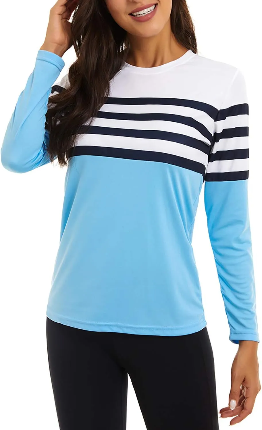 KINGFEN Women's UPF 50  Sun Protection Quick Dry Shirts Hiking Long Sleeve Tops