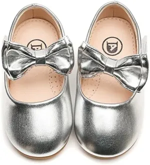 kkdom Girl's Mary Jane Dress Shoes Ballerina Flats School Party Wedding Shoes for Toddler/Little Kid/Big Kid