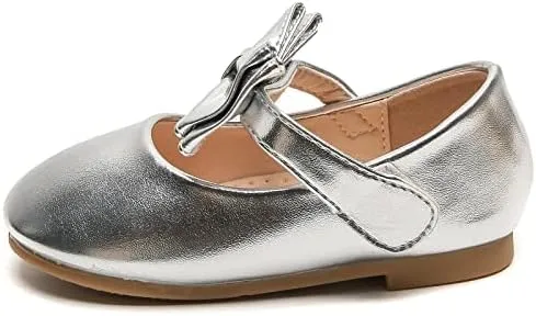kkdom Girl's Mary Jane Dress Shoes Ballerina Flats School Party Wedding Shoes for Toddler/Little Kid/Big Kid