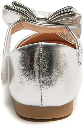 kkdom Girl's Mary Jane Dress Shoes Ballerina Flats School Party Wedding Shoes for Toddler/Little Kid/Big Kid