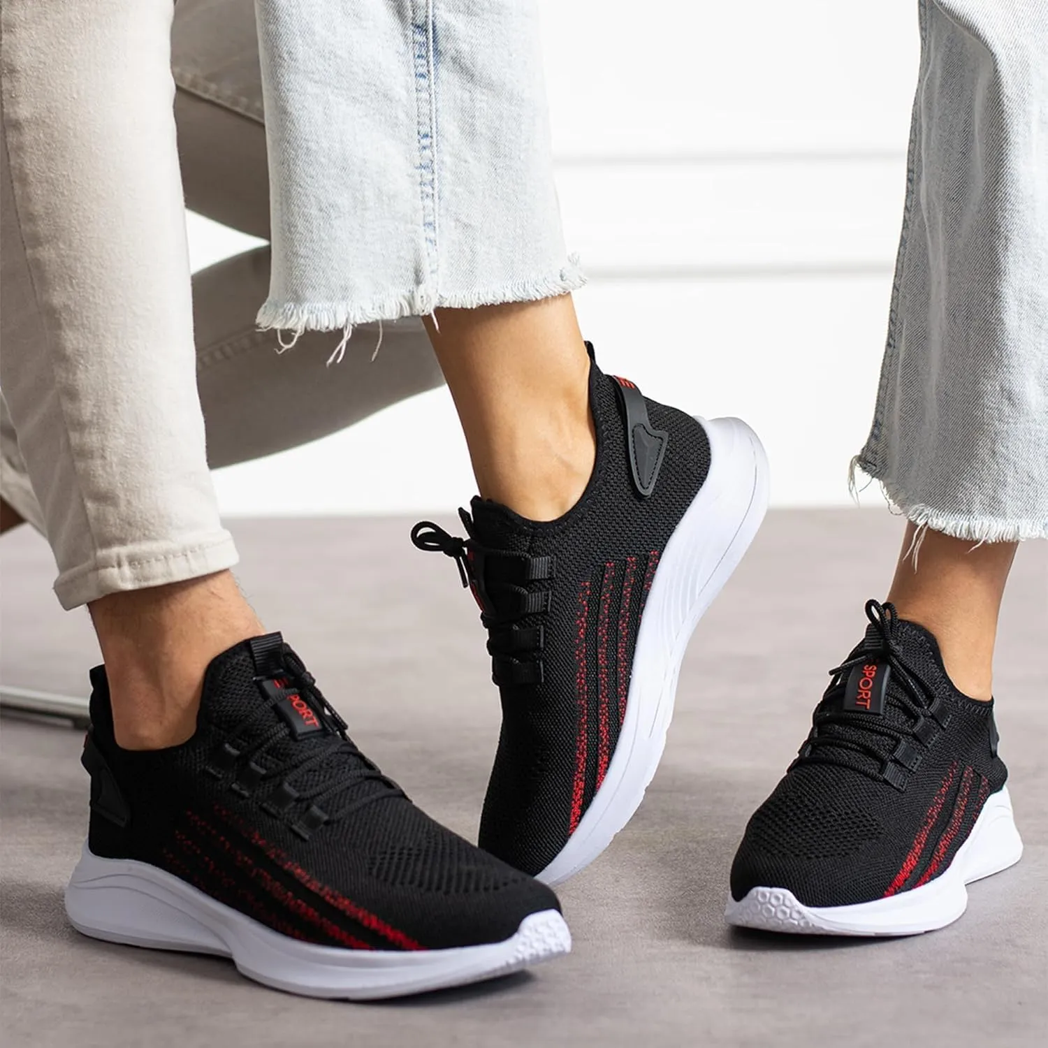 Knit Sneakers for Women and Men - Lightweight Slip-On Walking Shoes - Comfortable Women's Sneakers, Men's Sneakers, Casual Shoes
