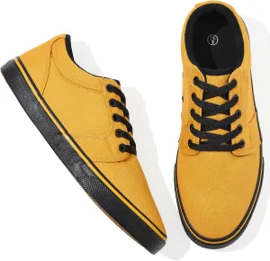 kufeiti Men's Canvas Black Casual Shoes Sneakers Low Top Lace Up Walking Shoes Sneakers for Men