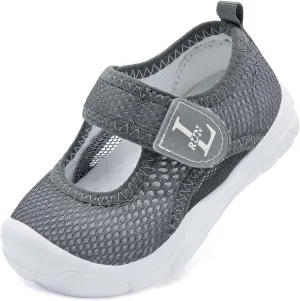 L-RUN Toddler Sandals Summer Boys Girls Adjustable Kids Sandal with Hook Loop Closed-Toe Lightweight Outdoor Sport Sandals